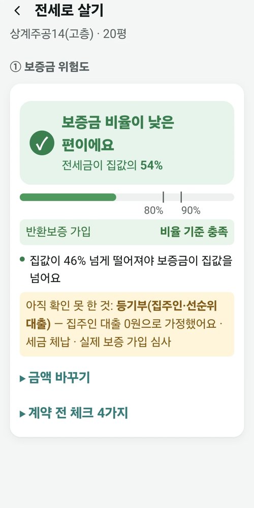 전세로 살기 — 보증금 위험도